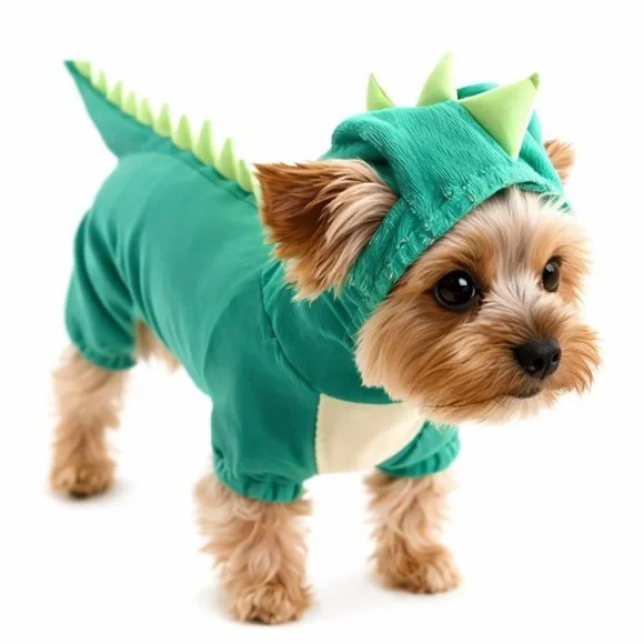 NEW Green Dinosaur Dog Outfit Size S - Picture 2 of 3
